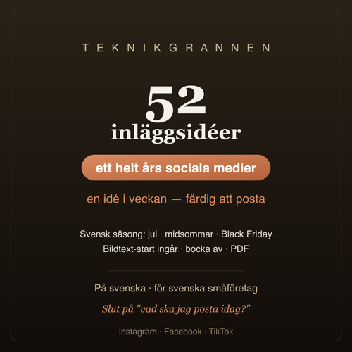 Innehållskalender — 52 färdiga inläggsidéer för ett helt års sociala medier