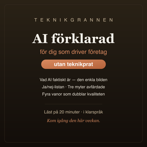 AI förklarad — guide för företagare utan teknikprat